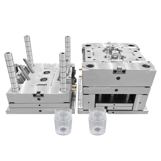 1+2 de inyección de cavidades molde de plástico para el recipiente de maquillaje que cubre el cuerpo PA6 ABS PP Material